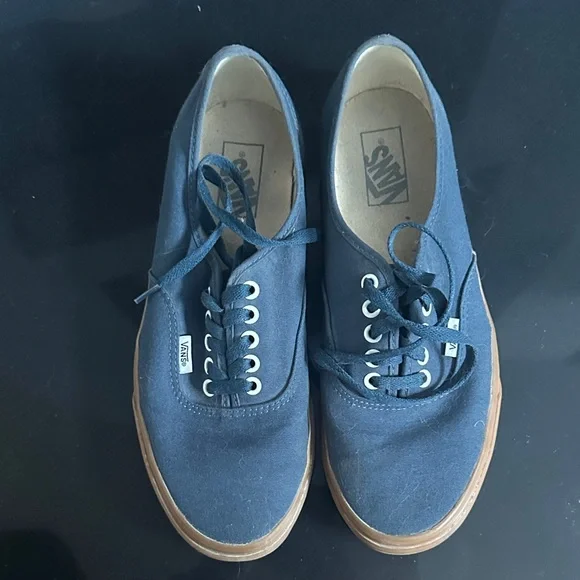 Vans Navy Canvas Lace-Up Shoes - Picture 1 of 4